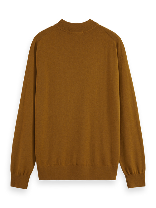 DROPPED SHOULDER MOCK NECK SWEATER