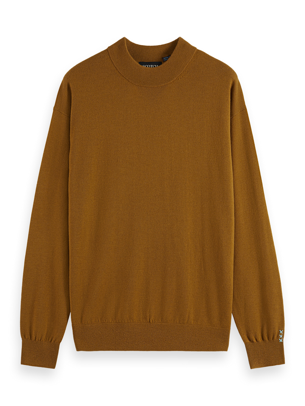 DROPPED SHOULDER MOCK NECK SWEATER