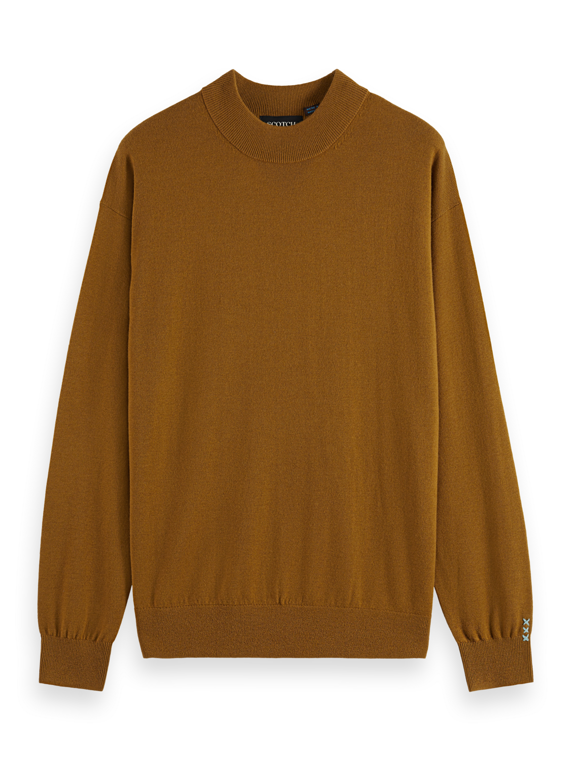 DROPPED SHOULDER MOCK NECK SWEATER