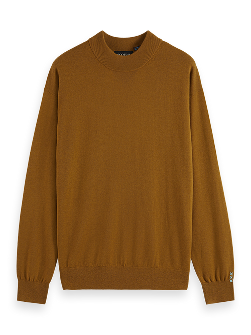 DROPPED SHOULDER MOCK NECK SWEATER