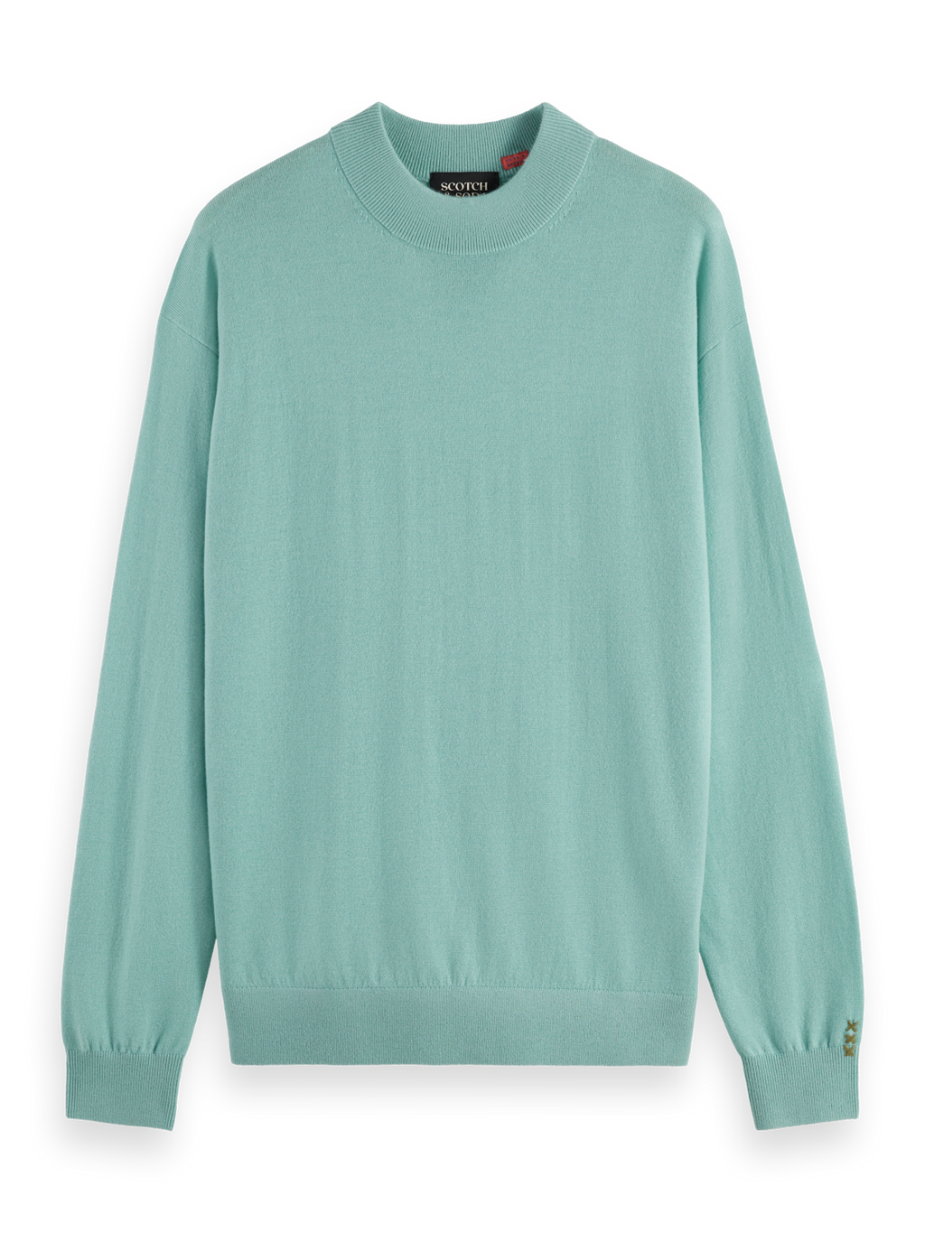 DROPPED SHOULDER MOCK NECK SWEATER