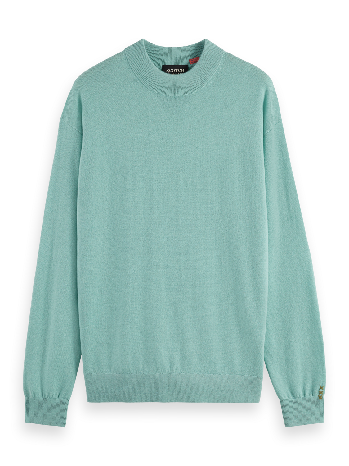 DROPPED SHOULDER MOCK NECK SWEATER
