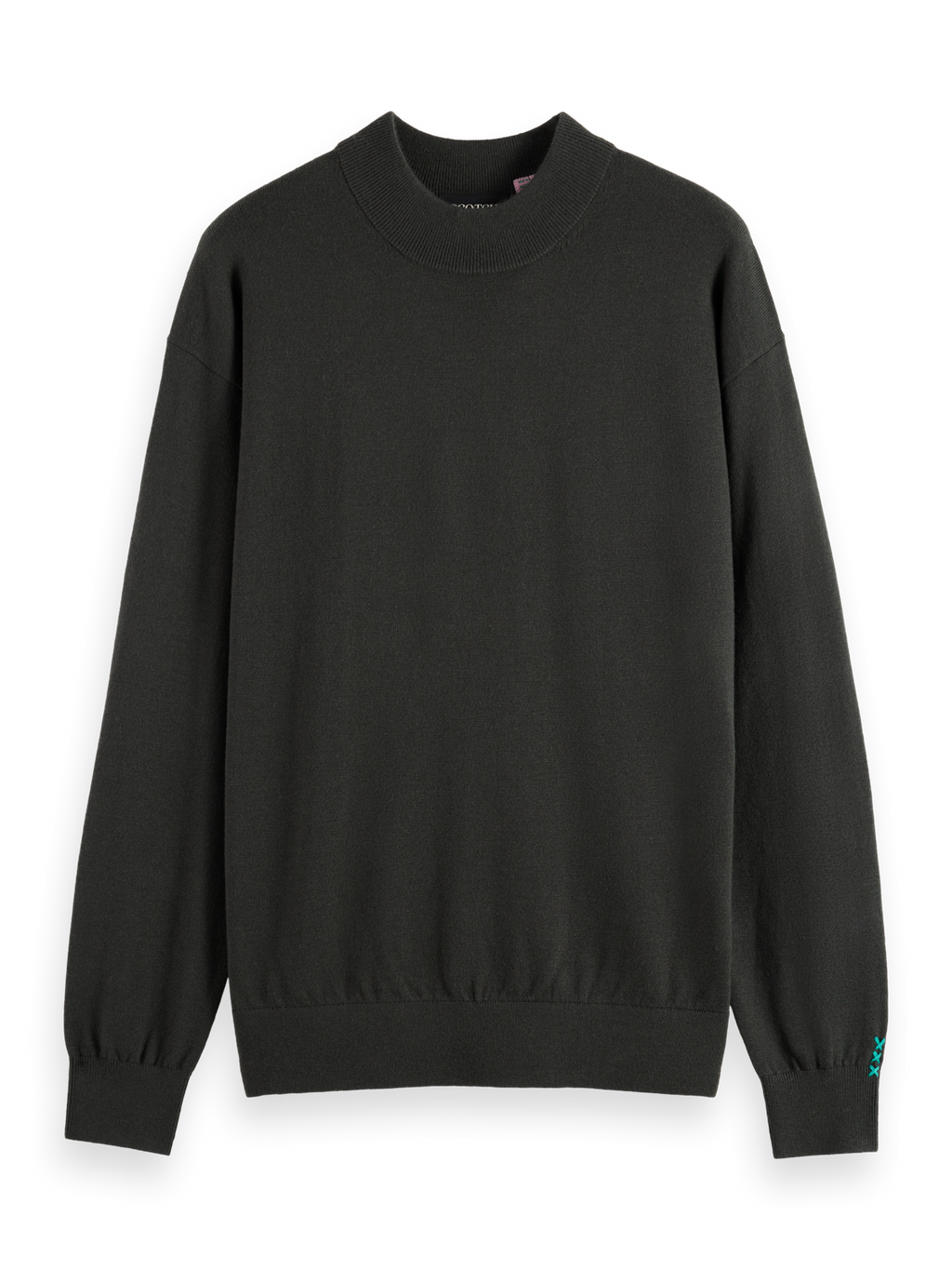 DROPPED SHOULDER MOCK NECK SWEATER