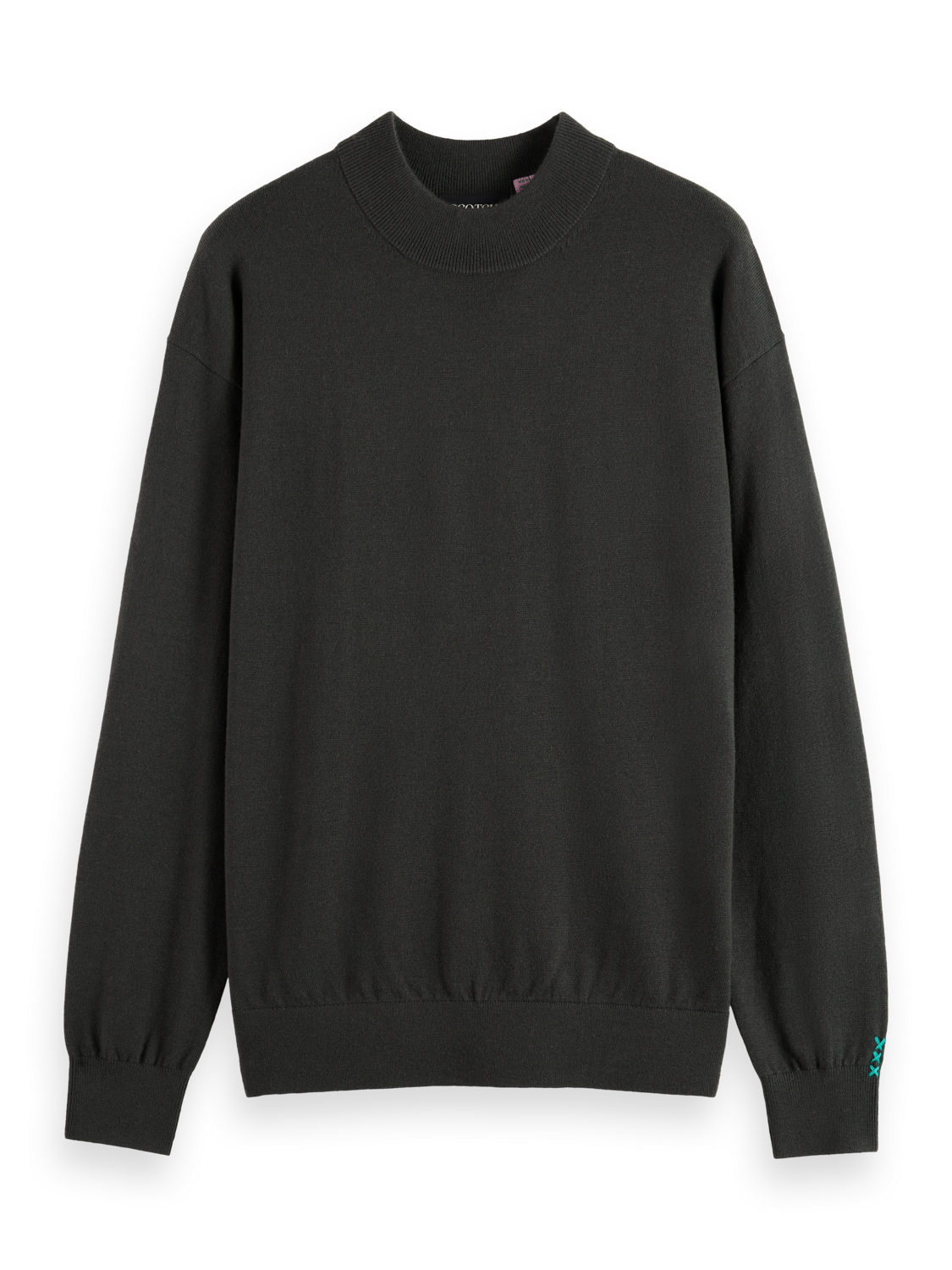 DROPPED SHOULDER MOCK NECK SWEATER