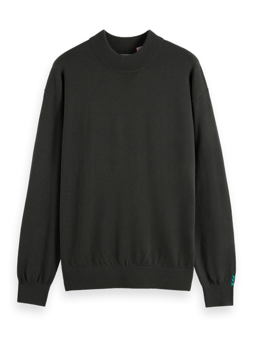 DROPPED SHOULDER MOCK NECK SWEATER