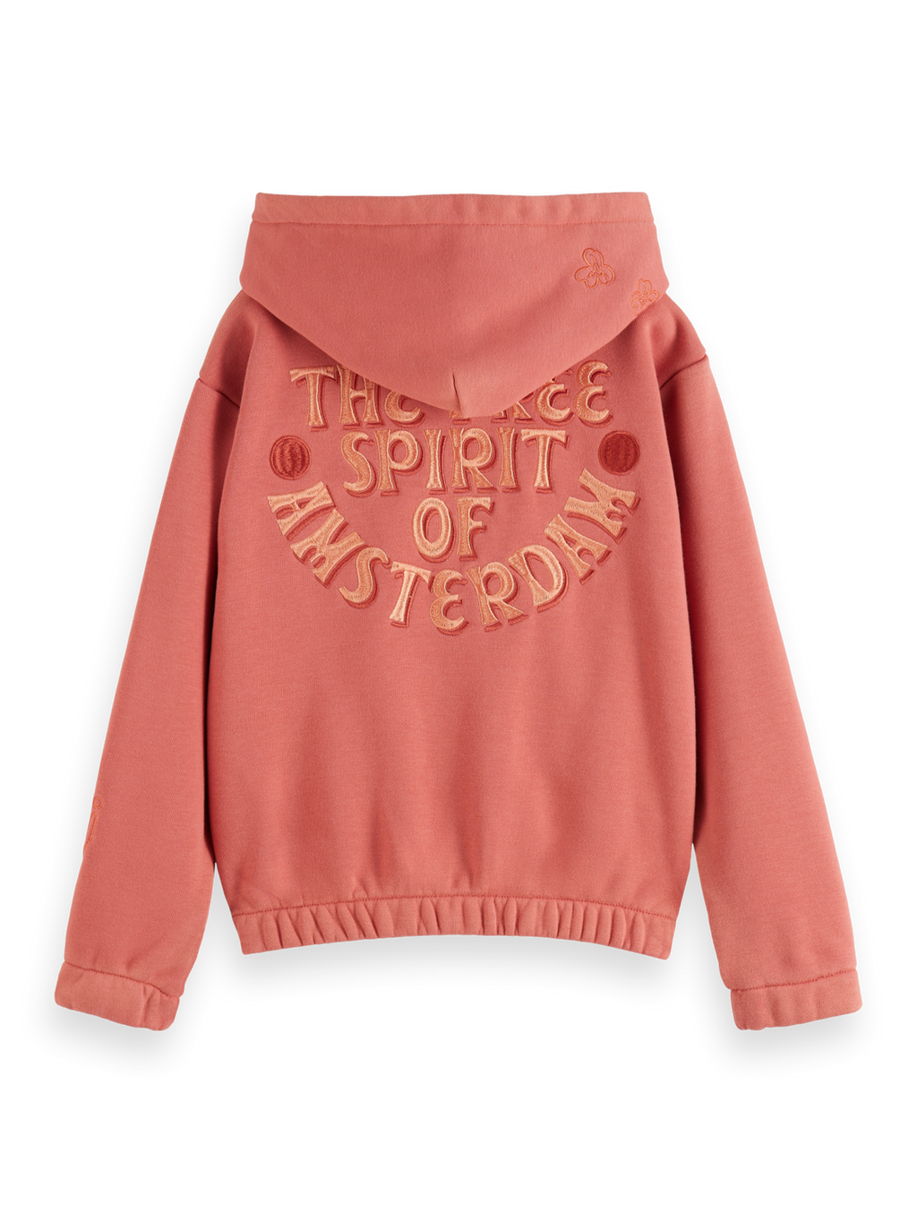 RELAXED-FIT ZIP-THROUGH HOODIE WITH EMBROIDERED ARTWORKS