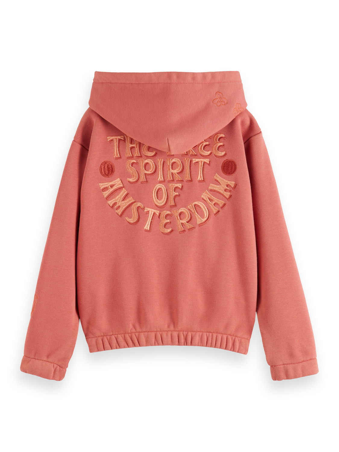 RELAXED-FIT ZIP-THROUGH HOODIE WITH EMBROIDERED ARTWORKS