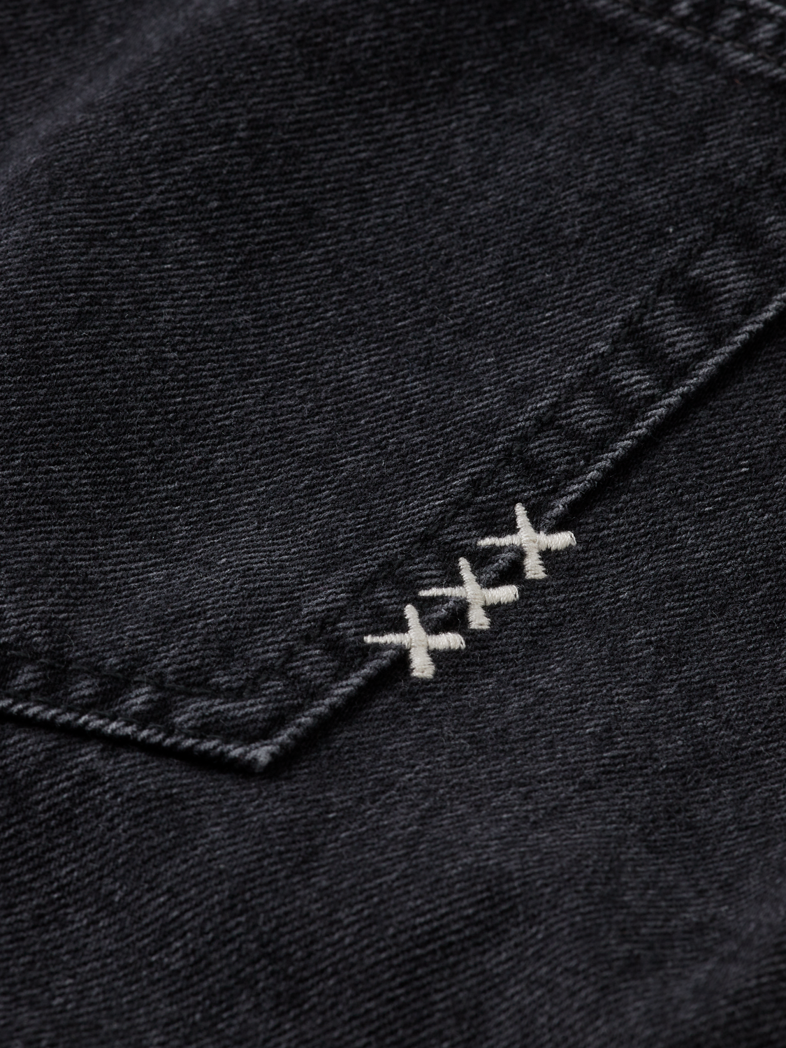 WASHED BLACK DENIM MINI SKIRT WITH CARGO POCKETS