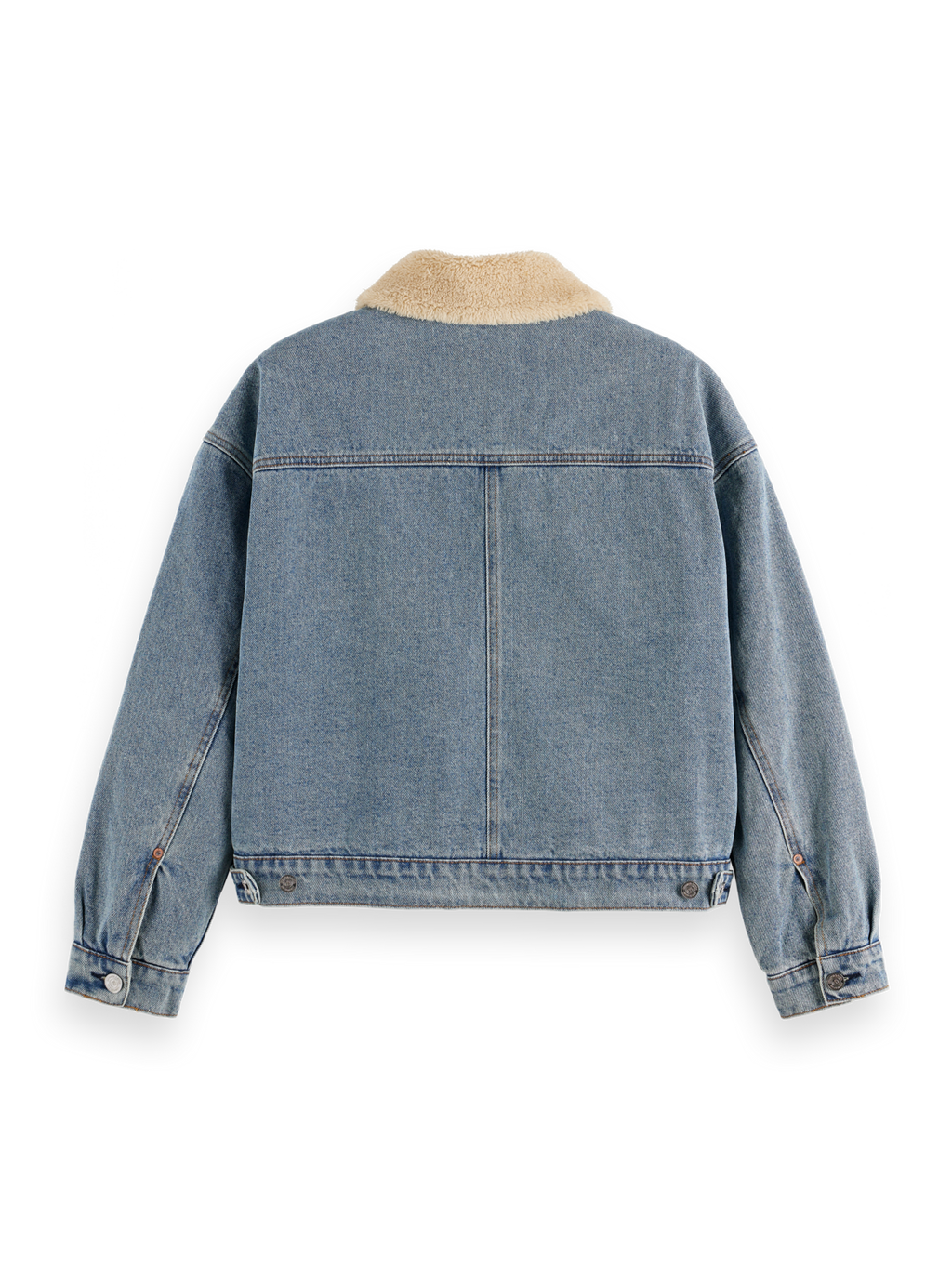 WASHED DENIM JACKET WITH SHERPA DETAILS