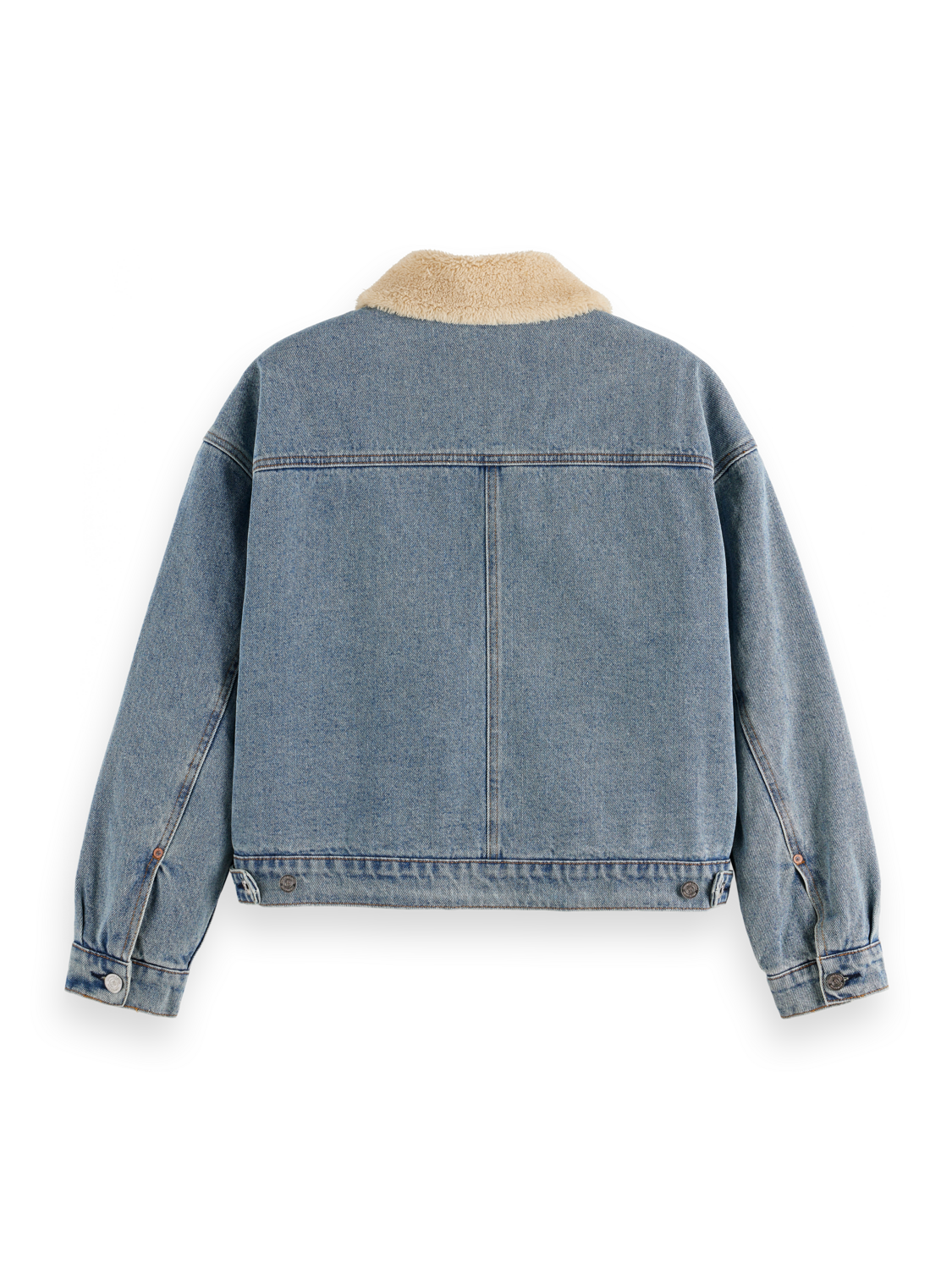 WASHED DENIM JACKET WITH SHERPA DETAILS