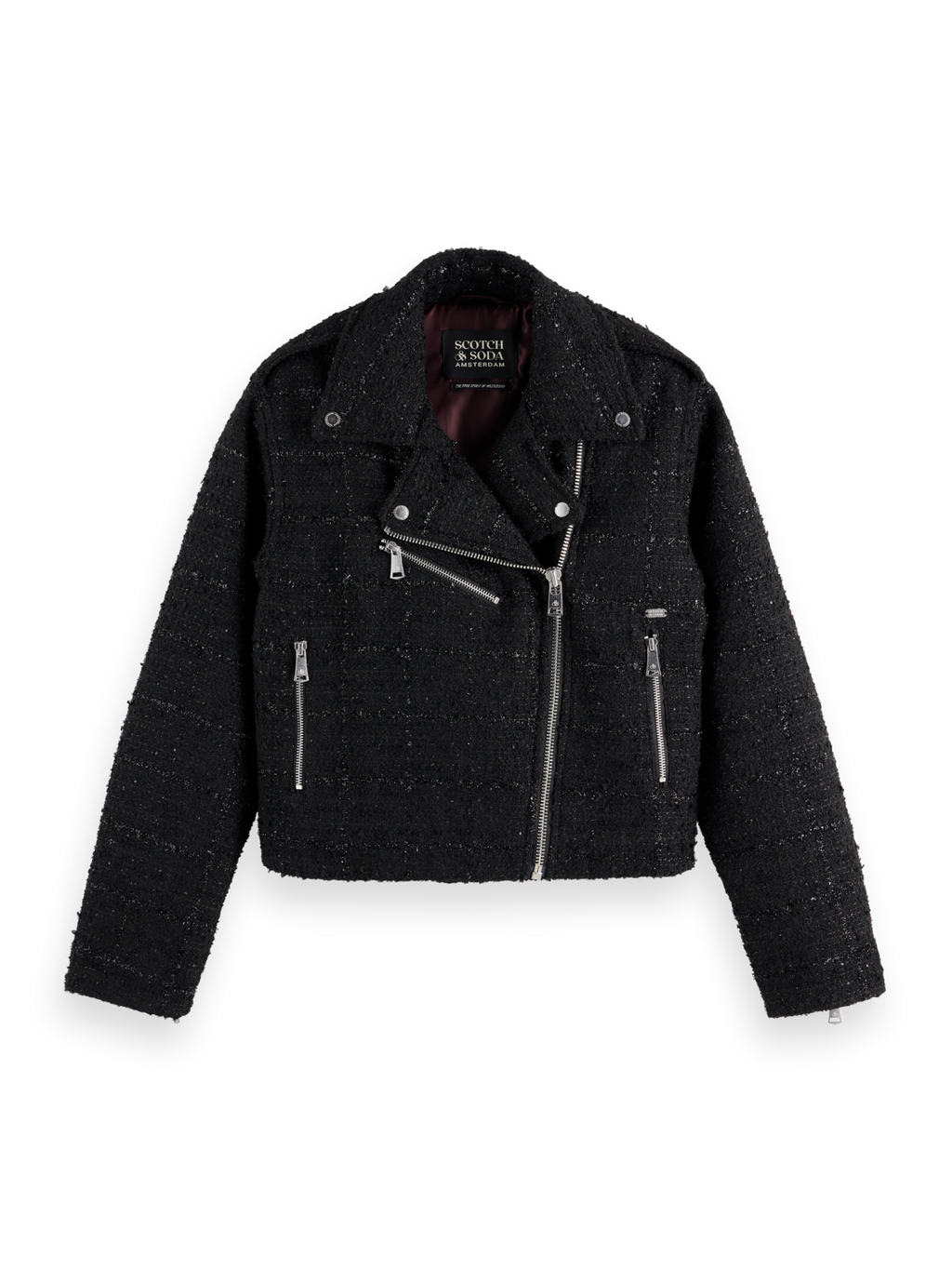 BOUCLE TWEED BIKER JACKET
