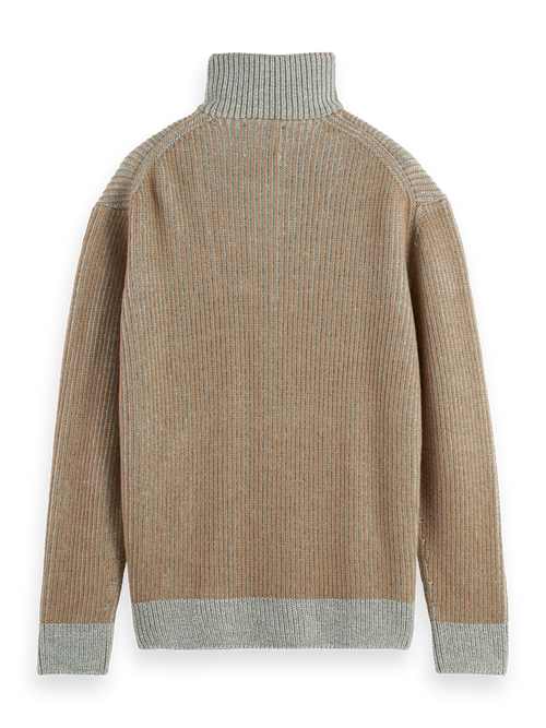 ZIP TROYER ALPACA WOOL BLEND SWEATER