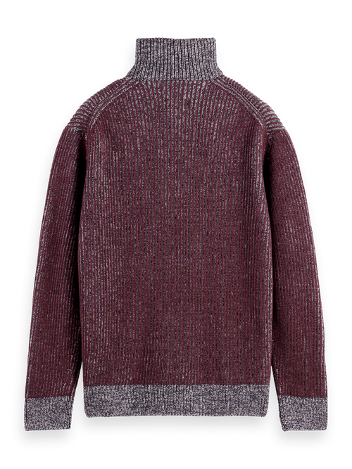 ZIP TROYER ALPACA WOOL BLEND SWEATER