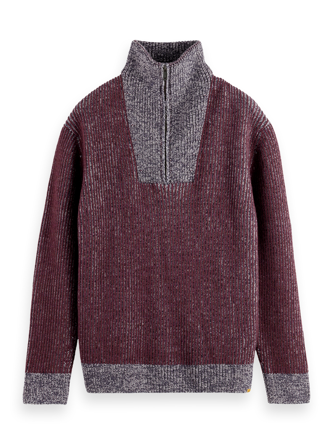 ZIP TROYER ALPACA WOOL BLEND SWEATER