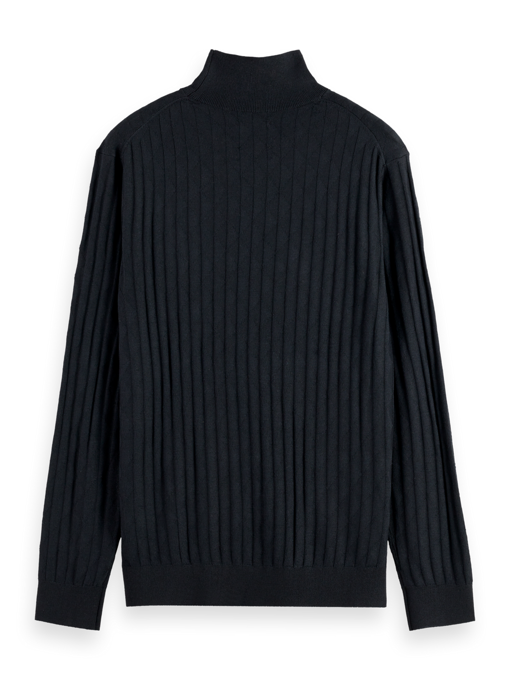 TURTLE NECK REGULAR FIT RELIEF STITCH SWEATER