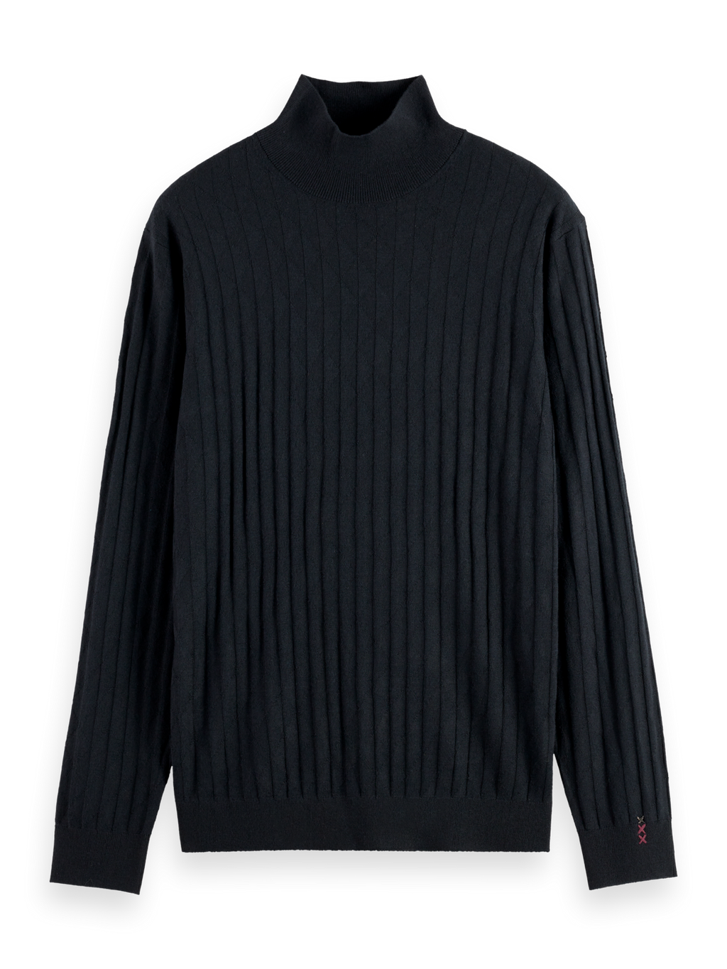 TURTLE NECK REGULAR FIT RELIEF STITCH SWEATER