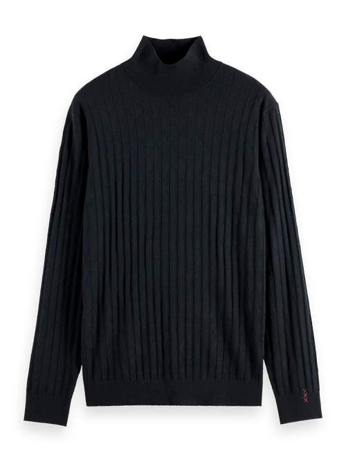 TURTLE NECK REGULAR FIT RELIEF STITCH SWEATER