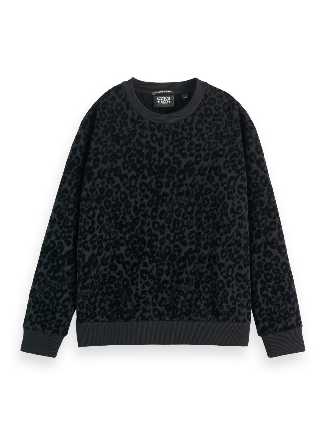 Relaxed fit sweatshirt with flock artwork – Scotch & Soda Amsterdam