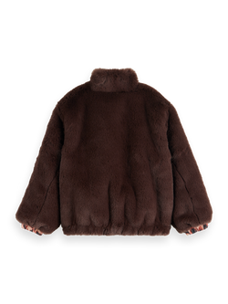 REVERSIBLE FAUX FUR ZIP-THROUGH JACKET