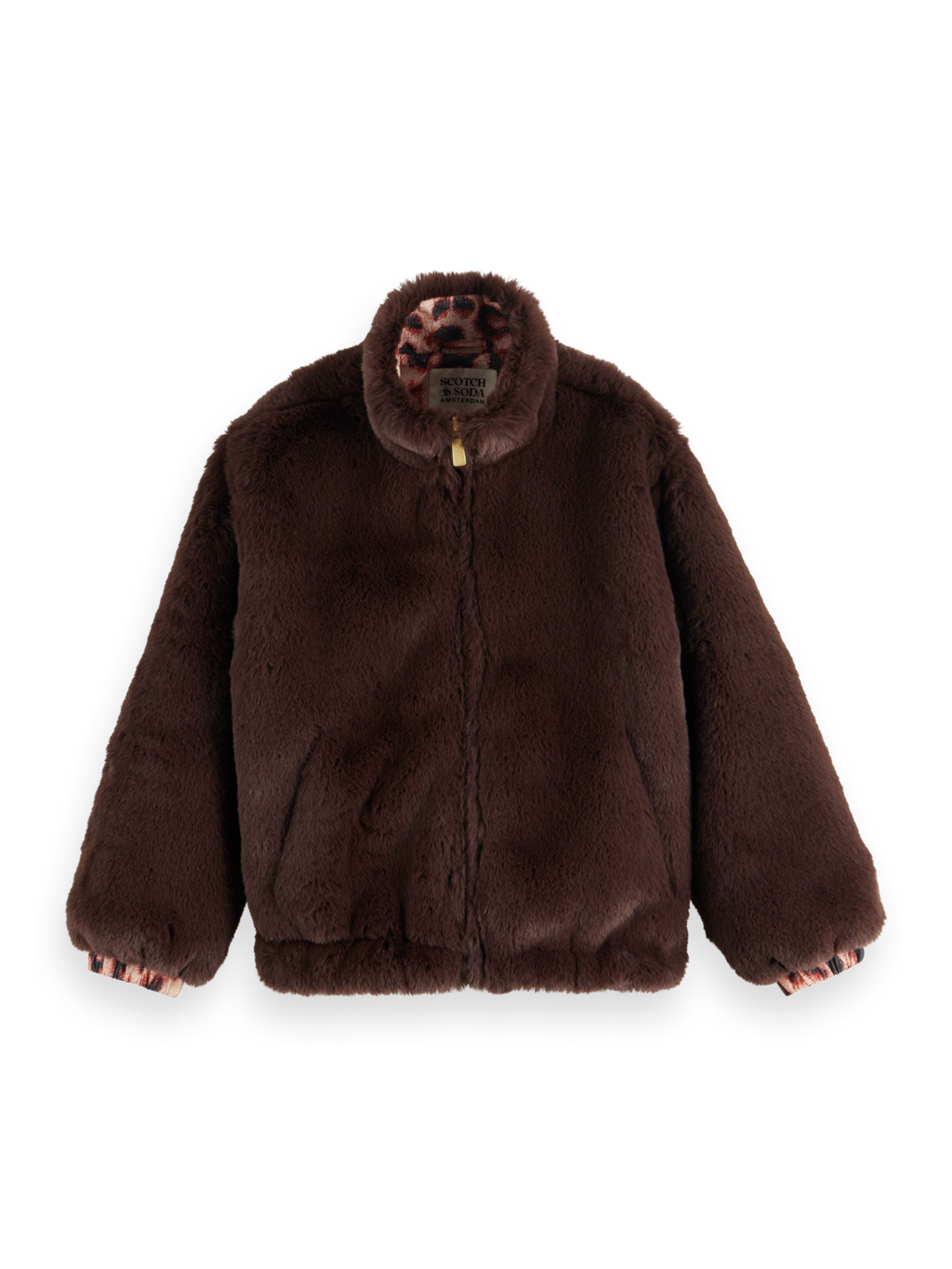 REVERSIBLE FAUX FUR ZIP-THROUGH JACKET