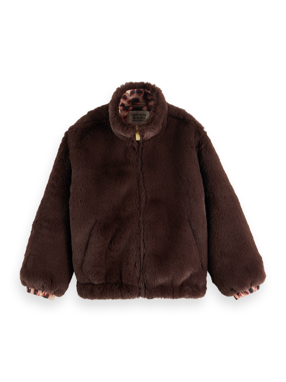 REVERSIBLE FAUX FUR ZIP-THROUGH JACKET