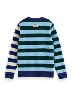 YARN-DYED STRIPED SOFT YARN PULLOVER