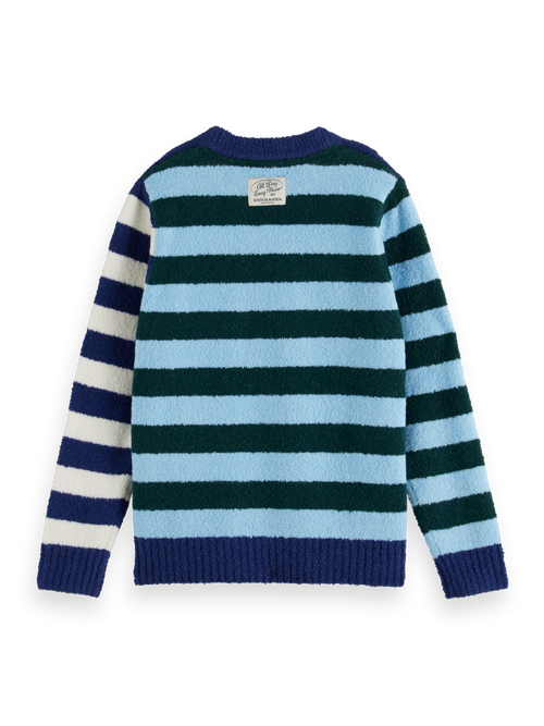 YARN-DYED STRIPED SOFT YARN PULLOVER