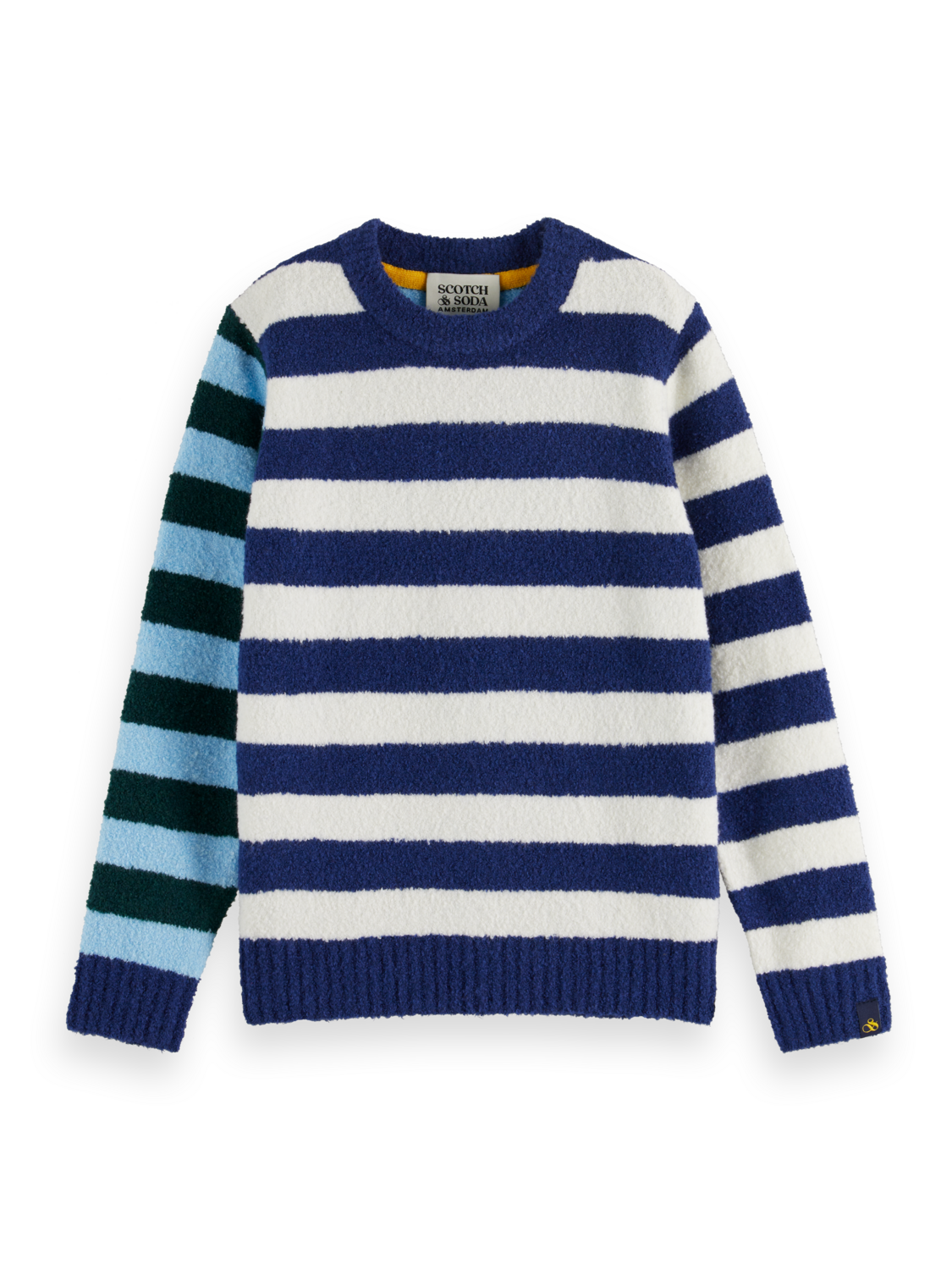 YARN-DYED STRIPED SOFT YARN PULLOVER