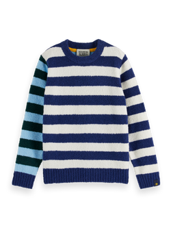 YARN-DYED STRIPED SOFT YARN PULLOVER