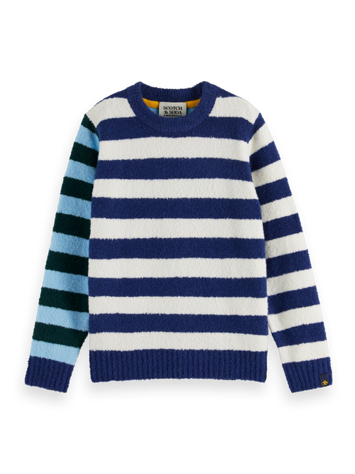 YARN-DYED STRIPED SOFT YARN PULLOVER