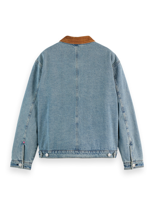 CORD COLLAR INDIGO TEDDY JACKET