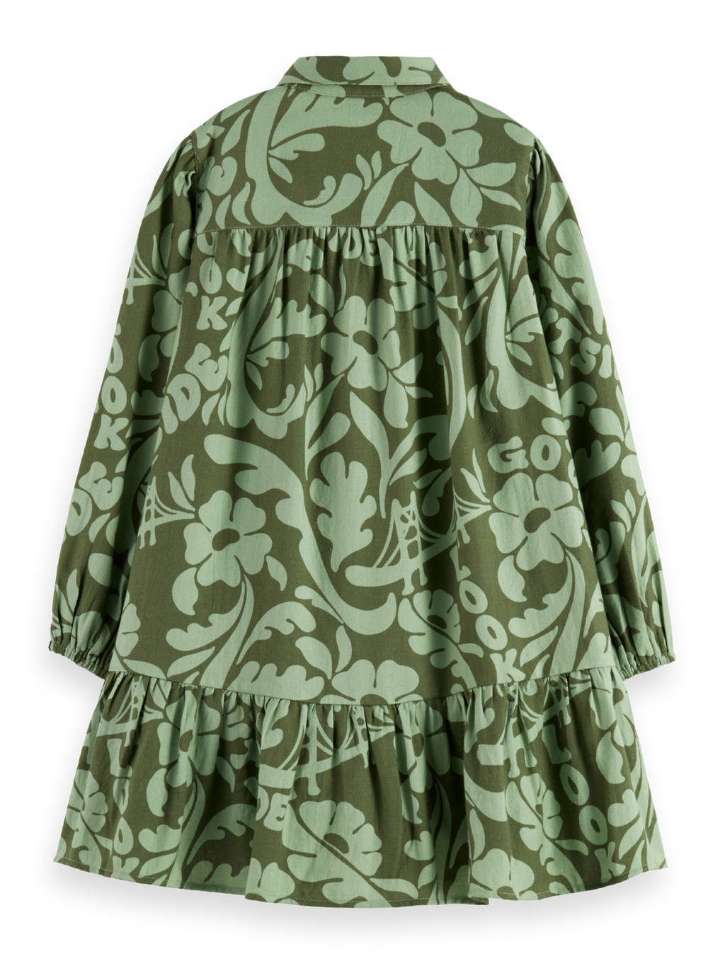 ALLOVER PRINTED LIGHTWEIGHT FLANNEL SHIRT DRESS