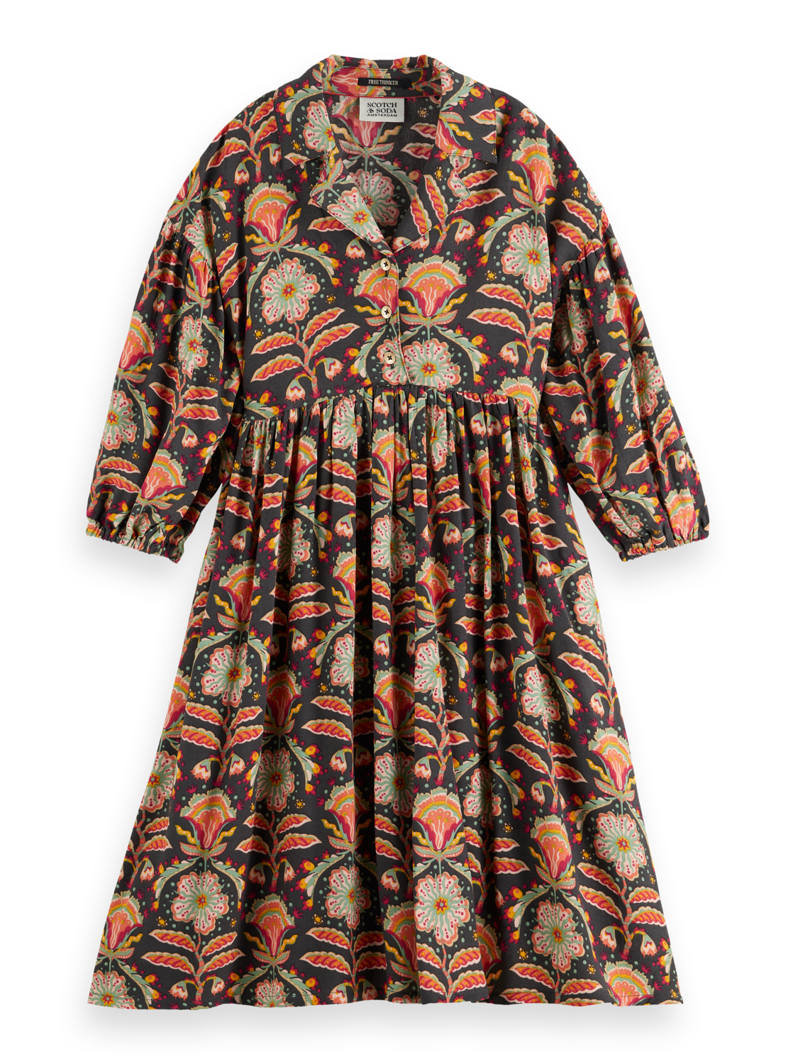 Girls PRINTED VISCOSE MIDI DRESS