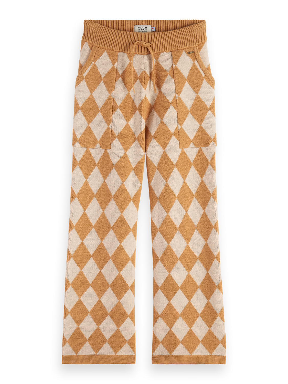 Girls TONAL CHECKERBOARD KNITTED STRAIGHT LEG PANT