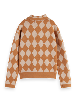 CHECKERBOARD KNITTED PULLOVER