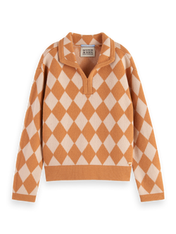 CHECKERBOARD KNITTED PULLOVER