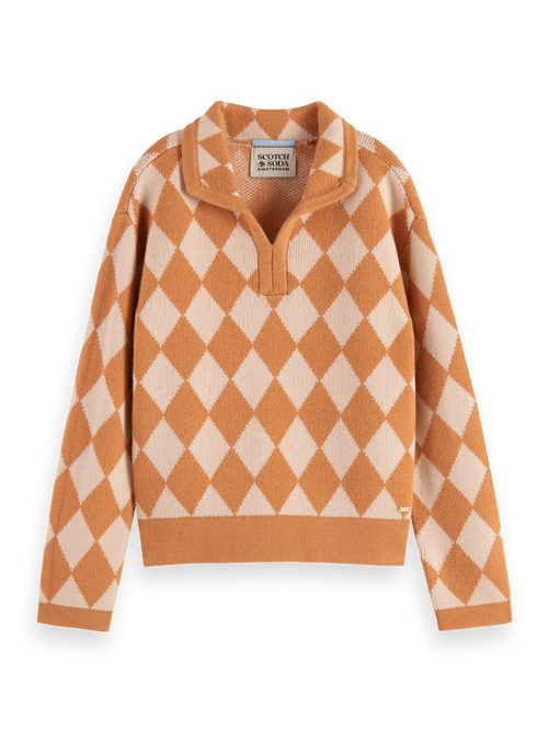 CHECKERBOARD KNITTED PULLOVER