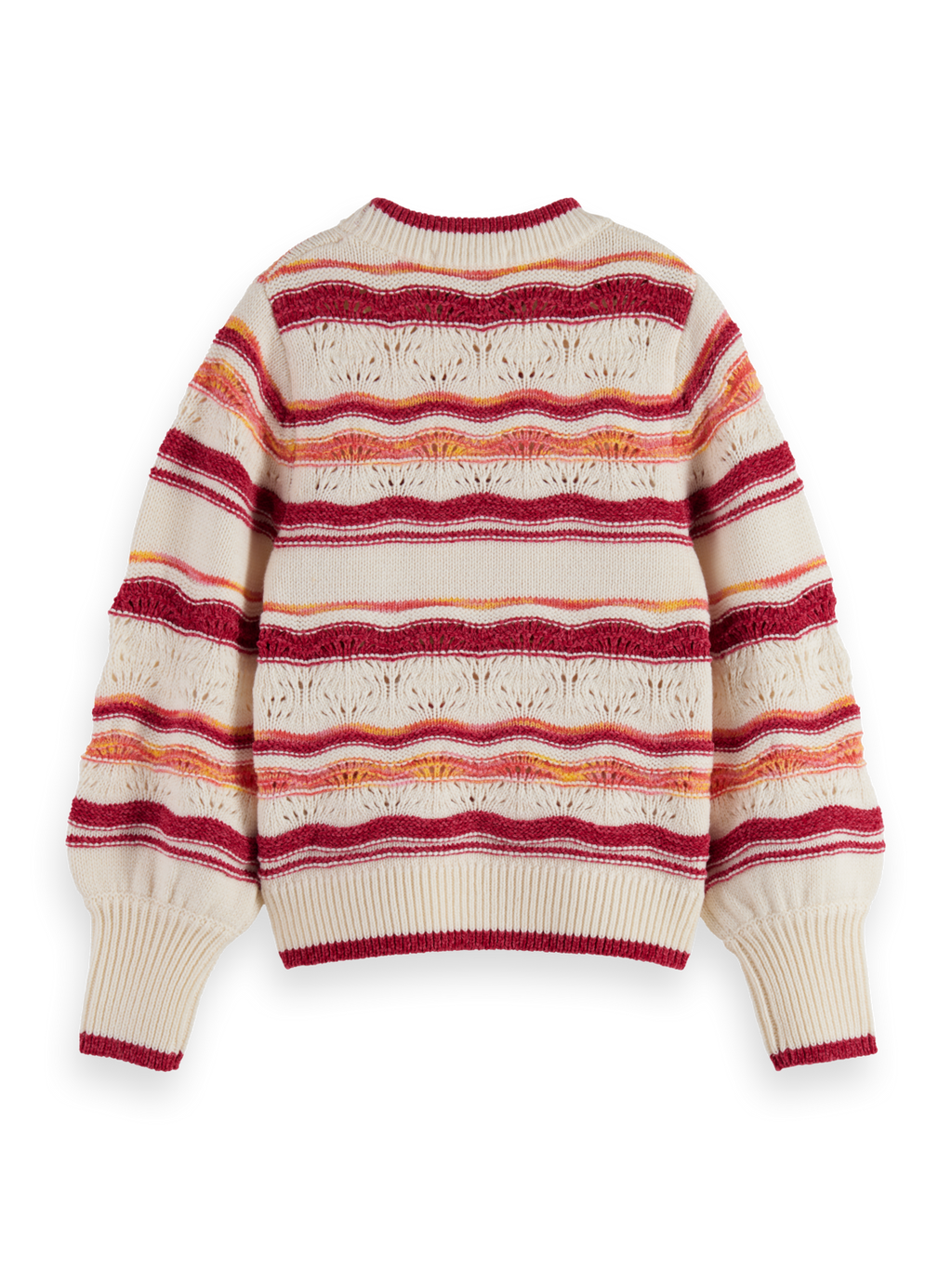 FLUFFY MULTI-STRIPE PULLOVER