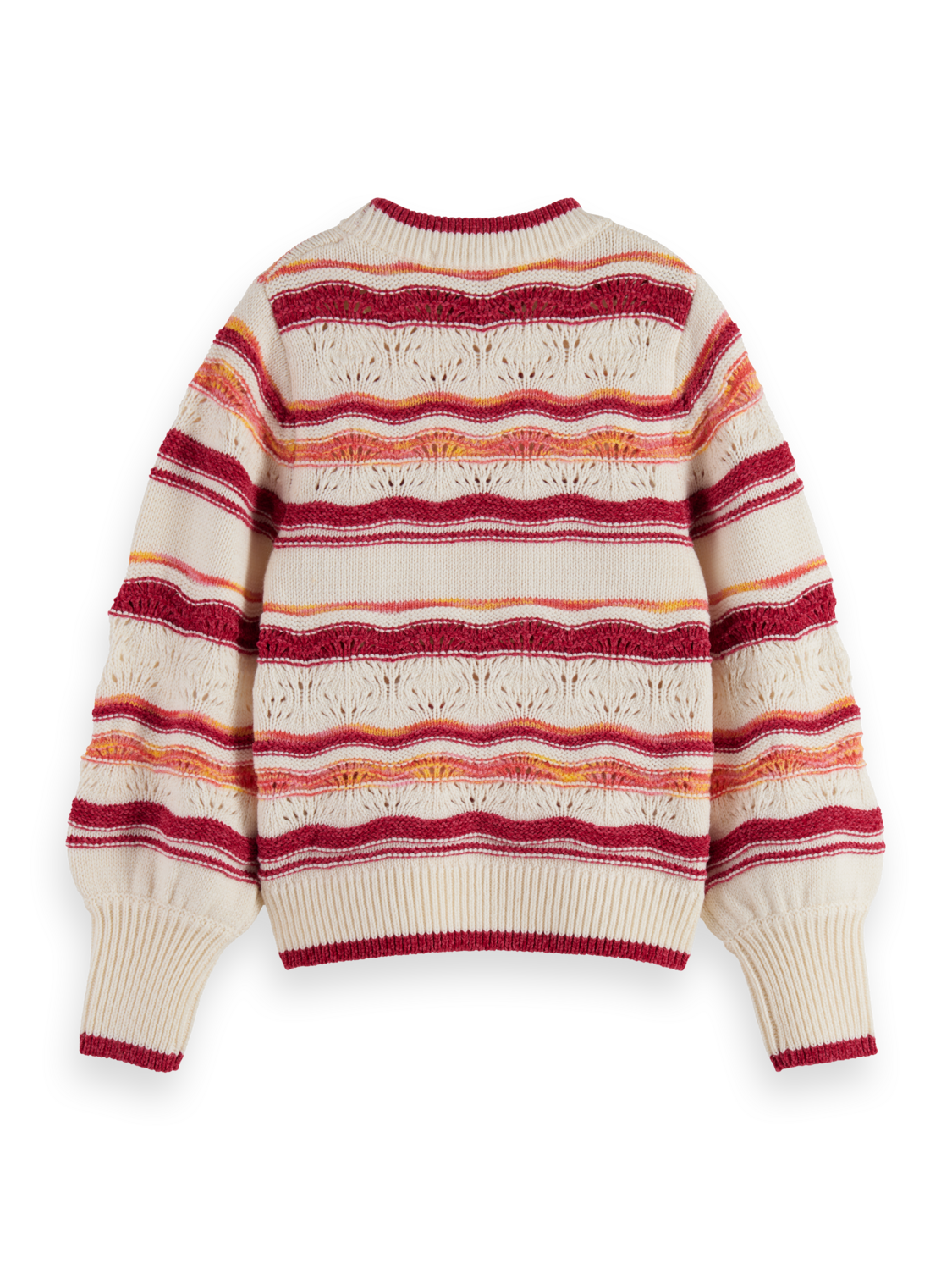 FLUFFY MULTI-STRIPE PULLOVER