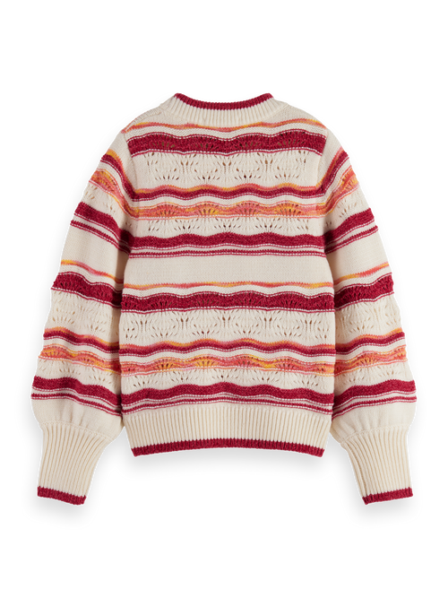 FLUFFY MULTI-STRIPE PULLOVER