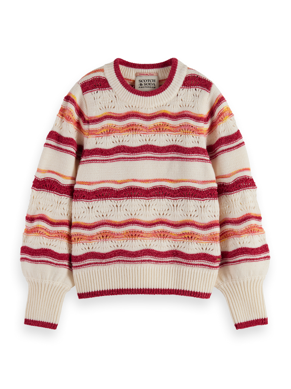 FLUFFY MULTI-STRIPE PULLOVER