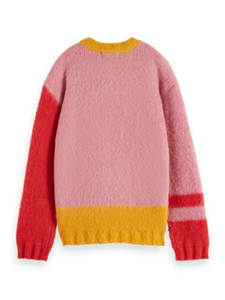 FLUFFY COLOUR BLOCK PULLOVER