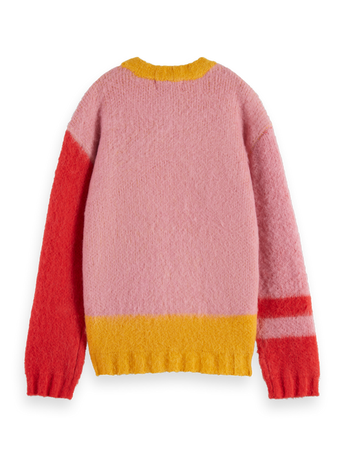 FLUFFY COLOUR BLOCK PULLOVER