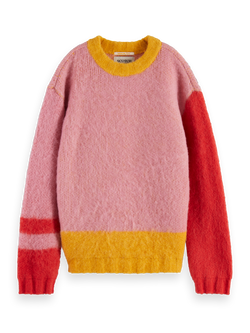 FLUFFY COLOUR BLOCK PULLOVER