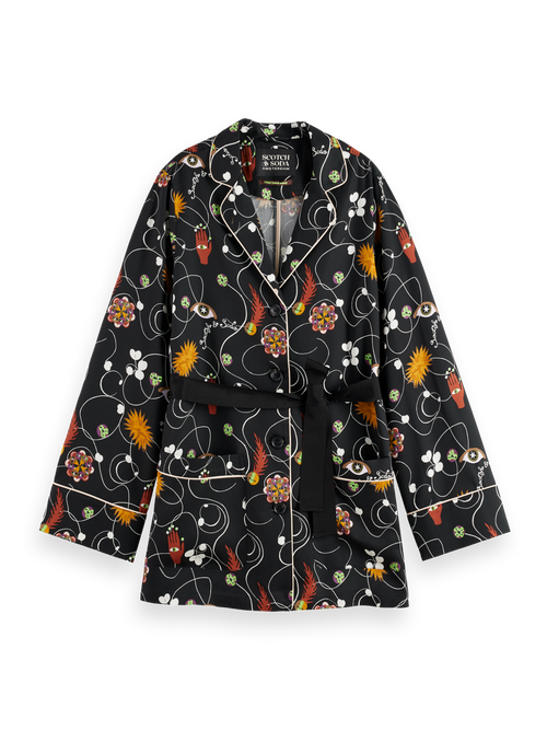 FREE MIND PRINTED PYJAMA BLAZER