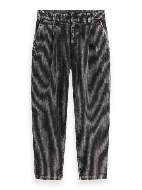 LOOSE TAPERED PLEATED WASHED CORDUROY CHINO