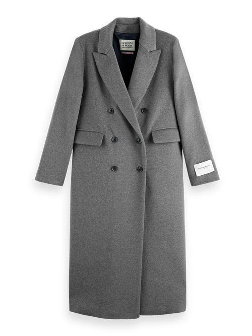 DOUBLE BREASTED TAILORED WOOL BLEND COAT