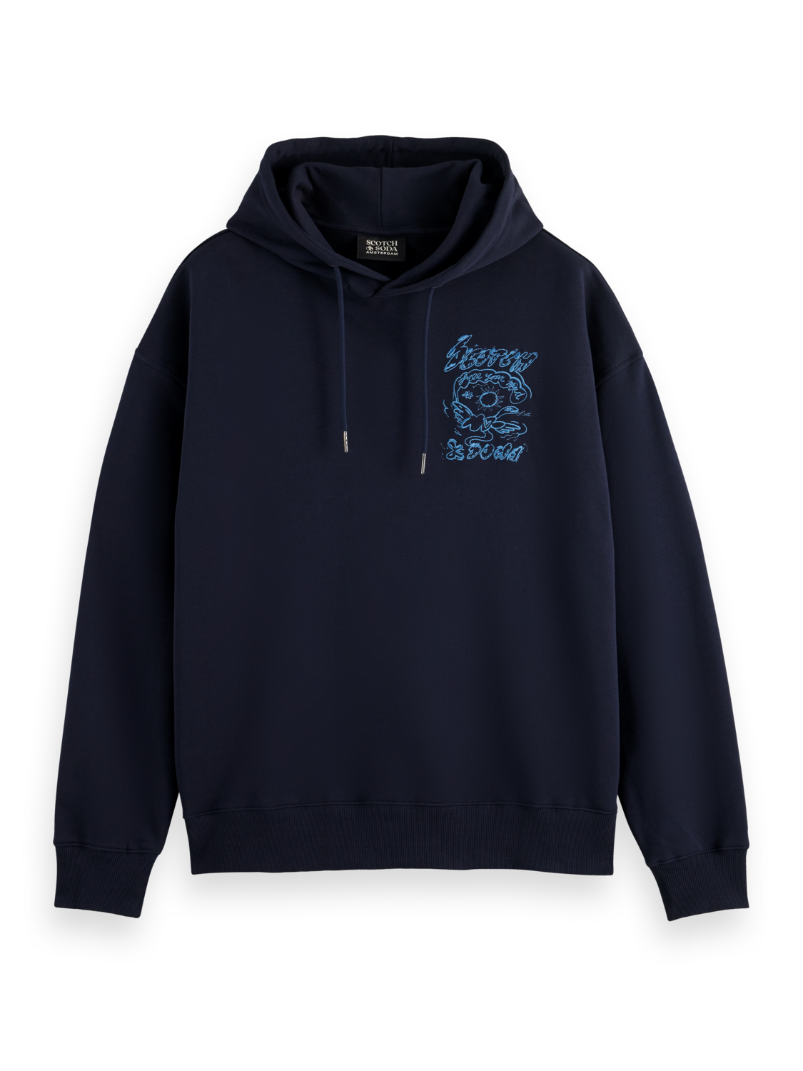 Embroidered artwork hoodie – Scotch Soda Amsterdam