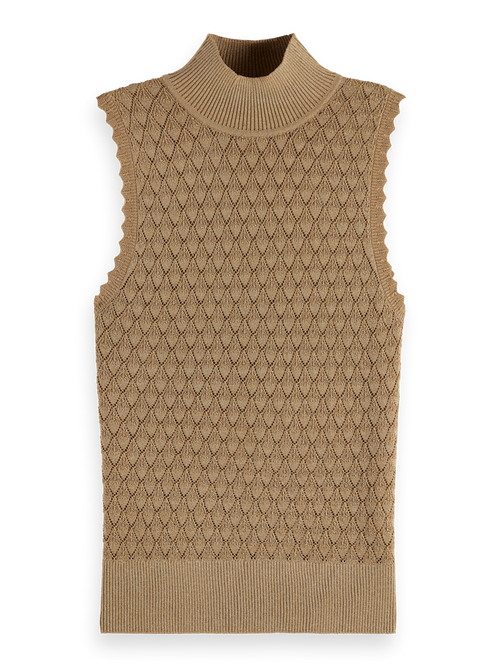 METALLIC POINTELLE KNITTED TANK