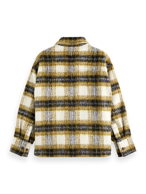 BRUSHED CHECK WOOL MIX SHIRT JACKET